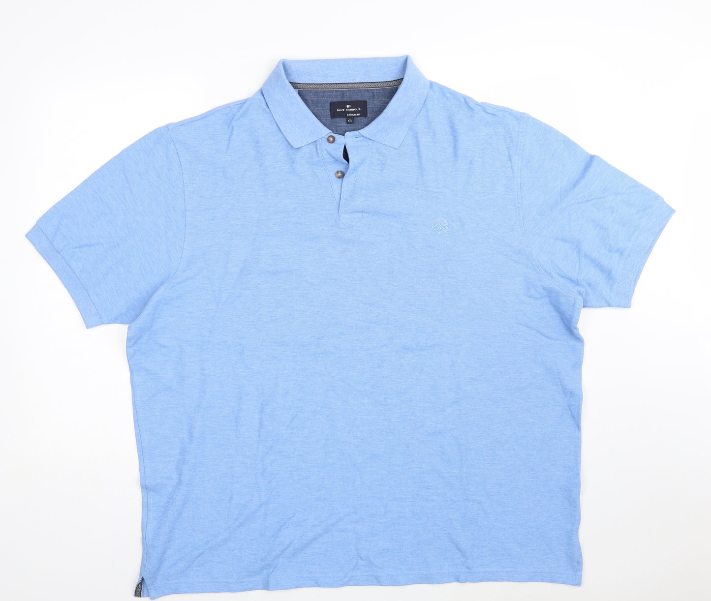 Blue Harbour Mens Blue  100% Cotton  Polo Size 2XL Collared Button