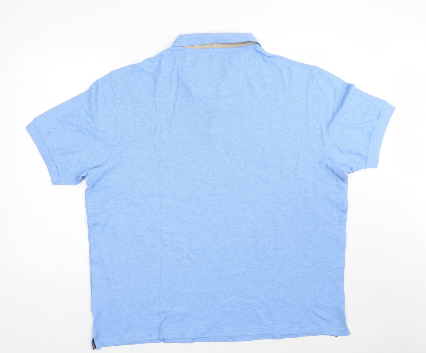 Blue Harbour Mens Blue  100% Cotton  Polo Size 2XL Collared Button