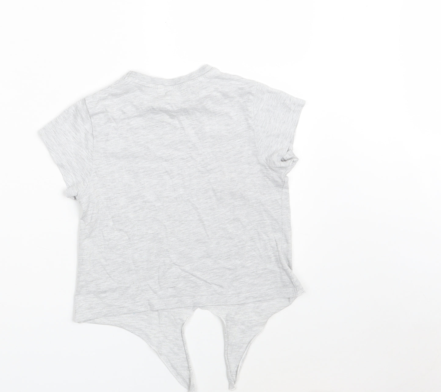 PEP & CO Girls Grey  Cotton Basic T-Shirt Size 7-8 Years Round Neck