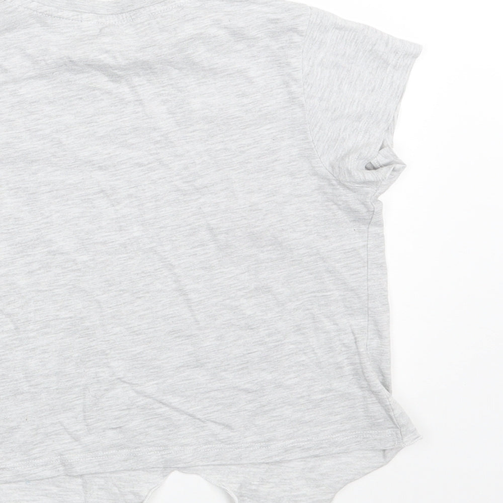 PEP & CO Girls Grey  Cotton Basic T-Shirt Size 7-8 Years Round Neck