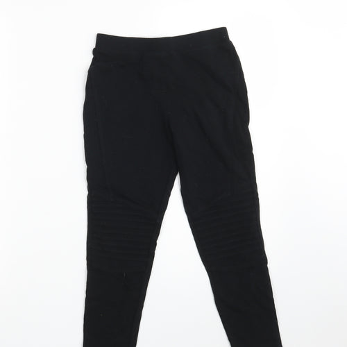 Matalan Girls Black  Cotton Jogger Trousers Size 9 Months L20 in Slim  - Leggings