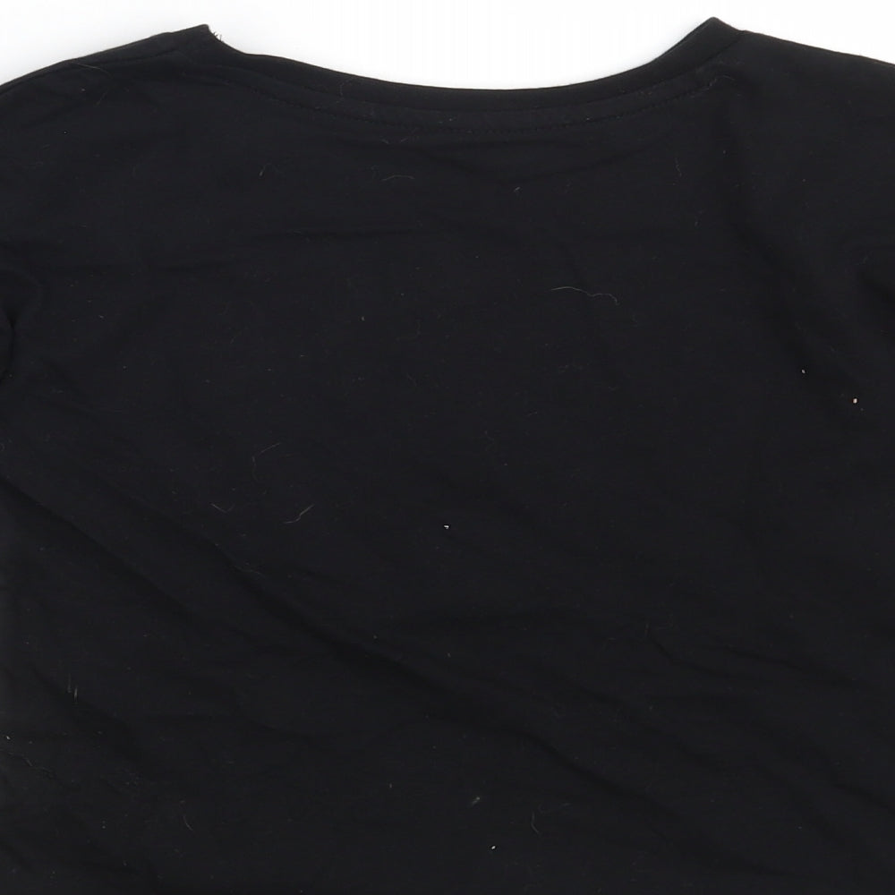 Dunnes Stores Girls Black  100% Cotton Basic T-Shirt Size 7-8 Years Round Neck