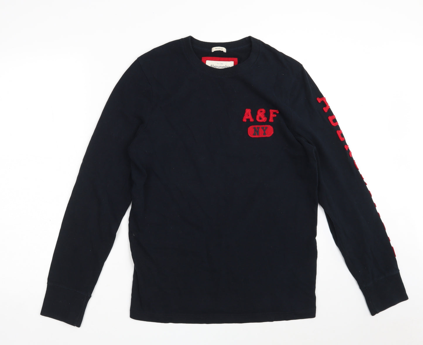 Abercrombie & Fitch Mens Blue  Cotton Pullover Sweatshirt Size S
