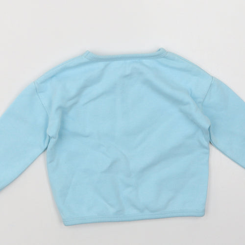 Dunnes Stores Baby Blue  Cotton Pullover Jumper Size 12-18 Months   - Dinosaur