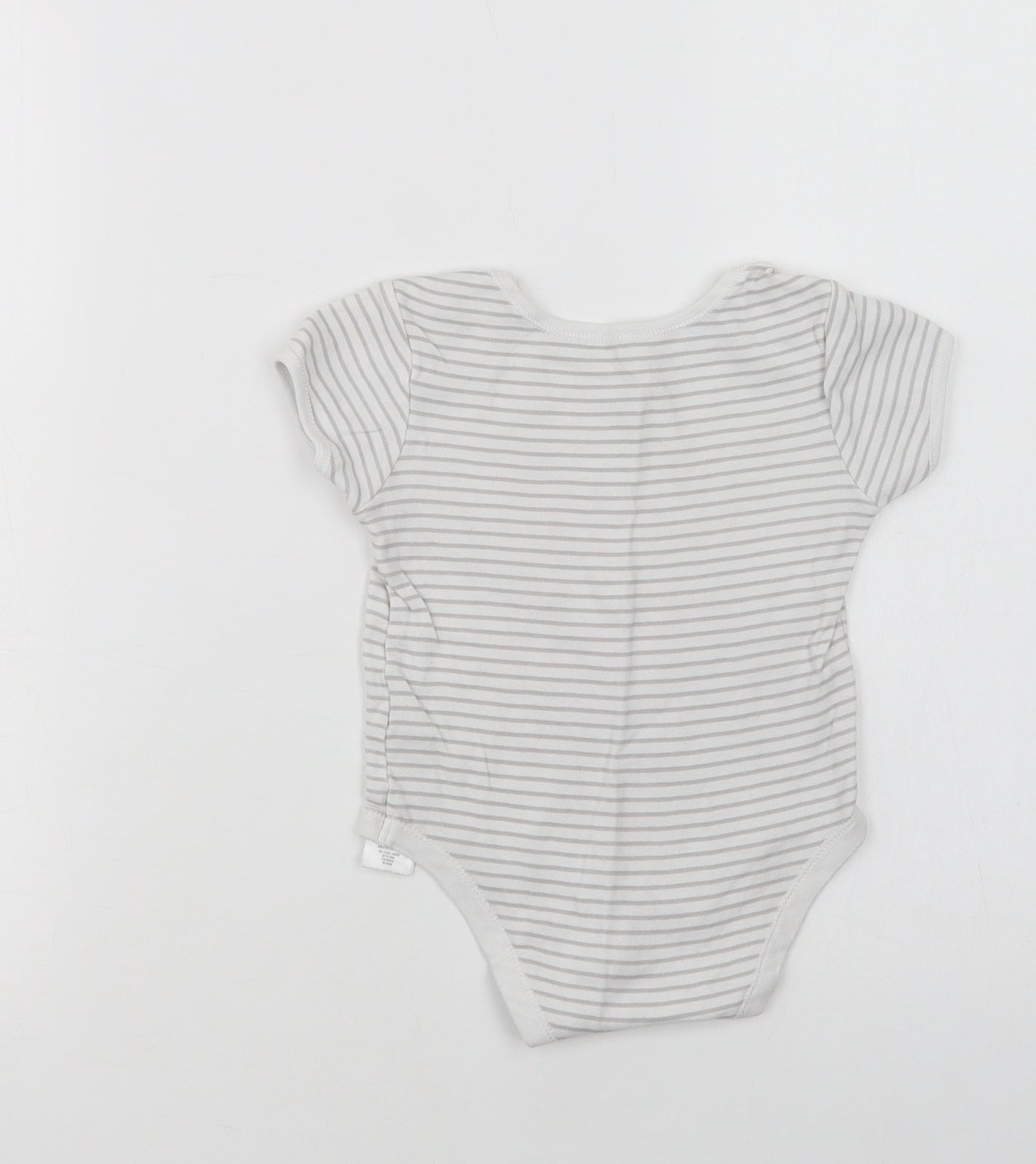 Primark Baby White Striped Cotton Romper One-Piece Size 12-18 Months  Snap