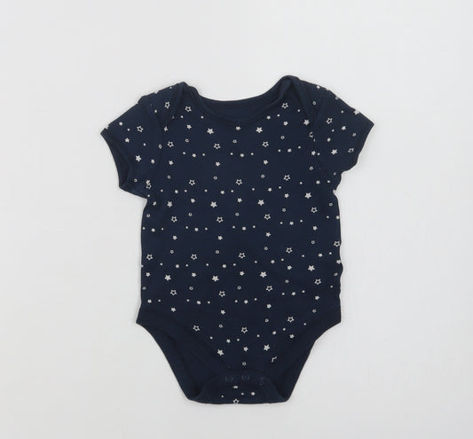 Primark Baby Blue Geometric Cotton Romper One-Piece Size 12-18 Months  Snap - Star Print