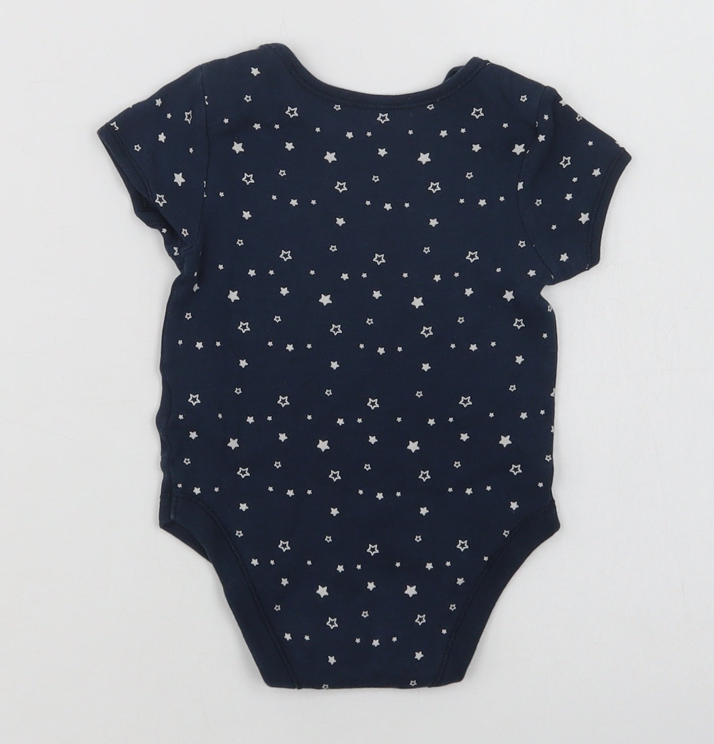 Primark Baby Blue Geometric Cotton Romper One-Piece Size 12-18 Months  Snap - Star Print