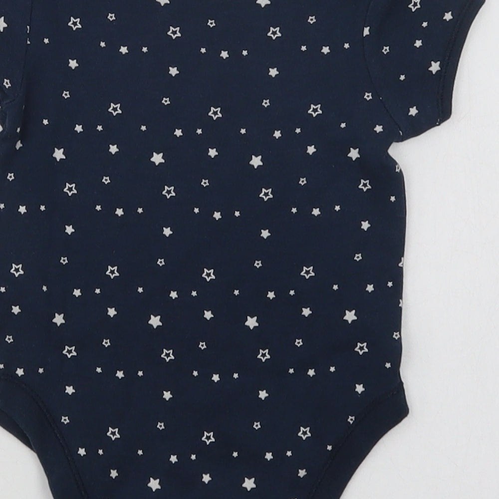 Primark Baby Blue Geometric Cotton Romper One-Piece Size 12-18 Months  Snap - Star Print