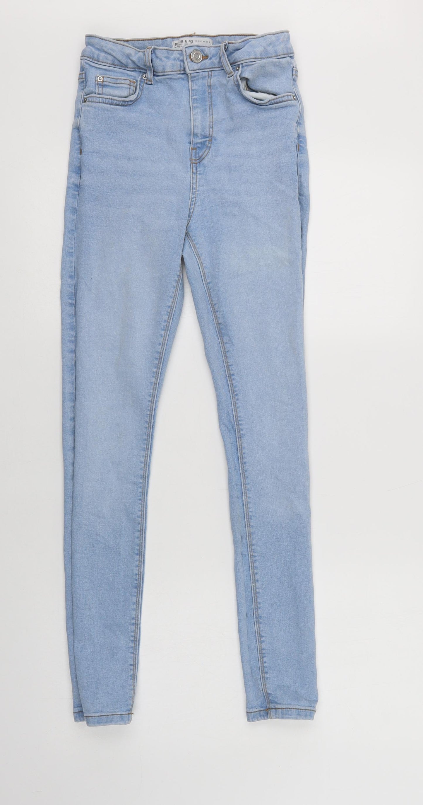 Primark Womens Blue  Cotton Jegging Jeans Size 10 L29 in Regular Button