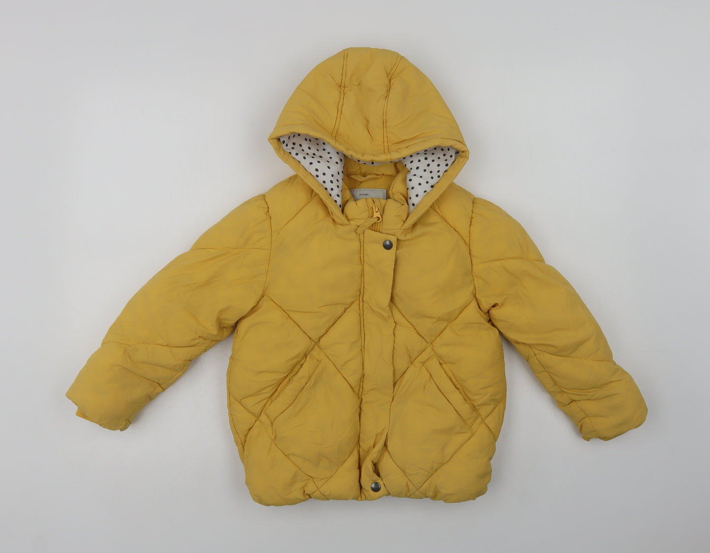 George Girls Yellow   Puffer Jacket Jacket Size 5-6 Years  Zip