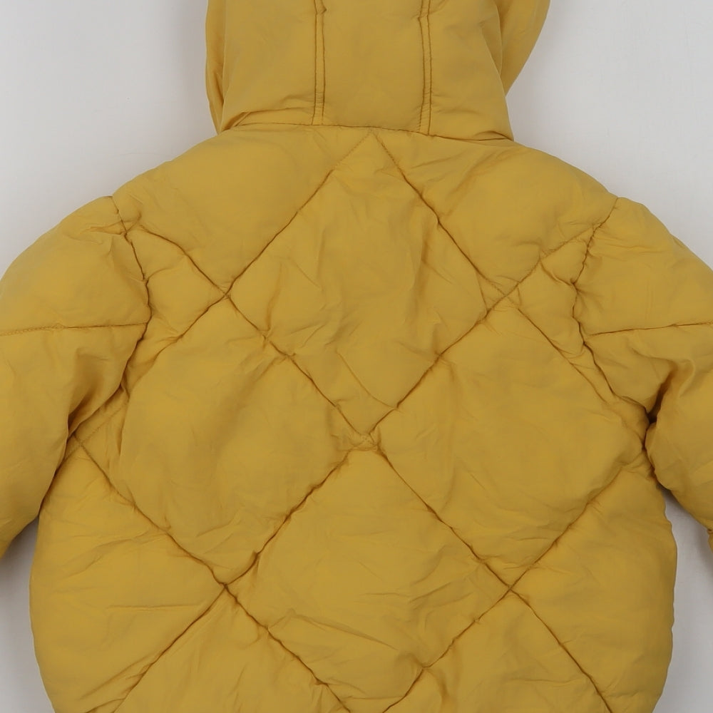 George Girls Yellow   Puffer Jacket Jacket Size 5-6 Years  Zip