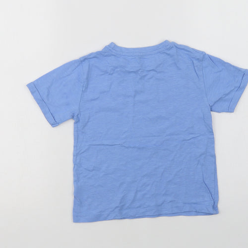 Dunnes Stores Girls Blue  Cotton Basic T-Shirt Size 6-7 Years Crew Neck