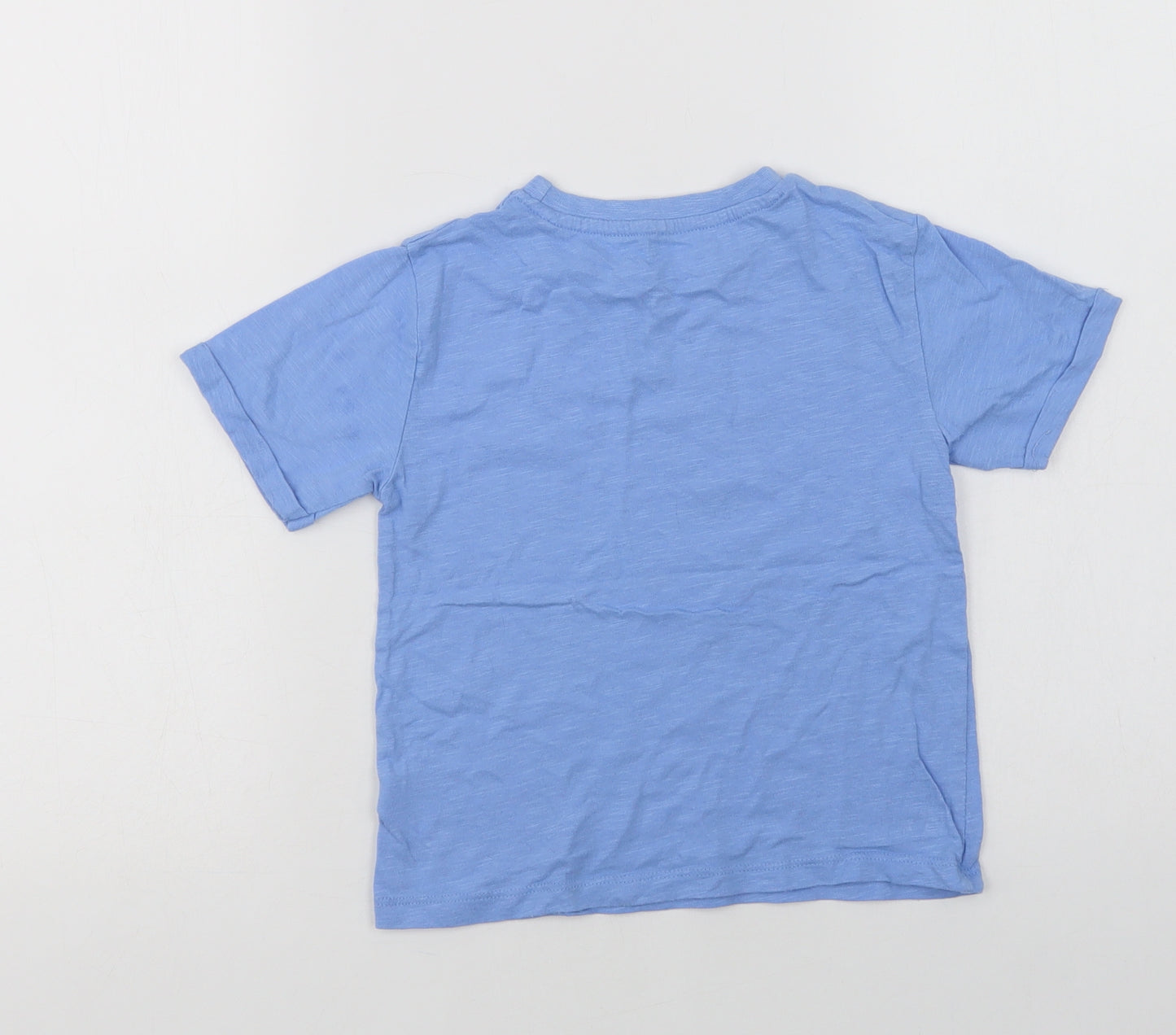 Dunnes Stores Girls Blue  Cotton Basic T-Shirt Size 6-7 Years Crew Neck