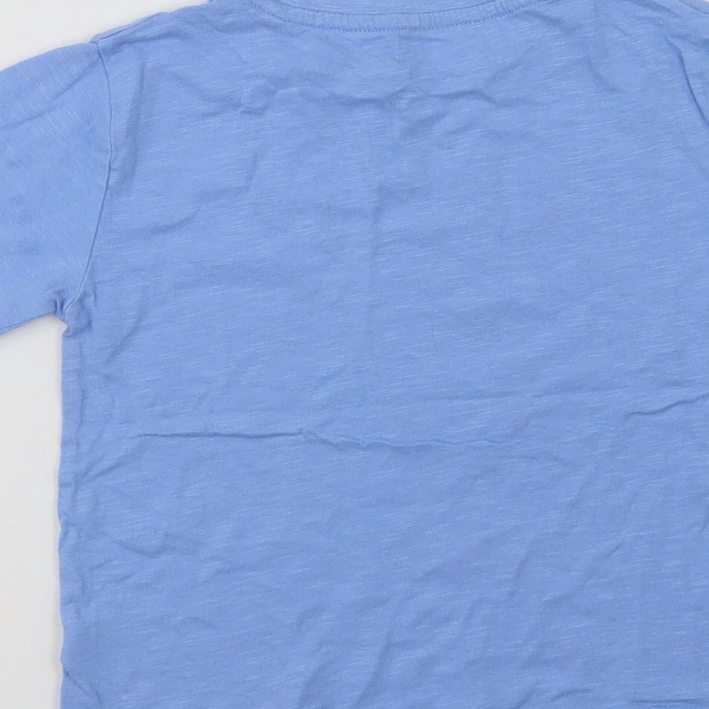 Dunnes Stores Girls Blue  Cotton Basic T-Shirt Size 6-7 Years Crew Neck