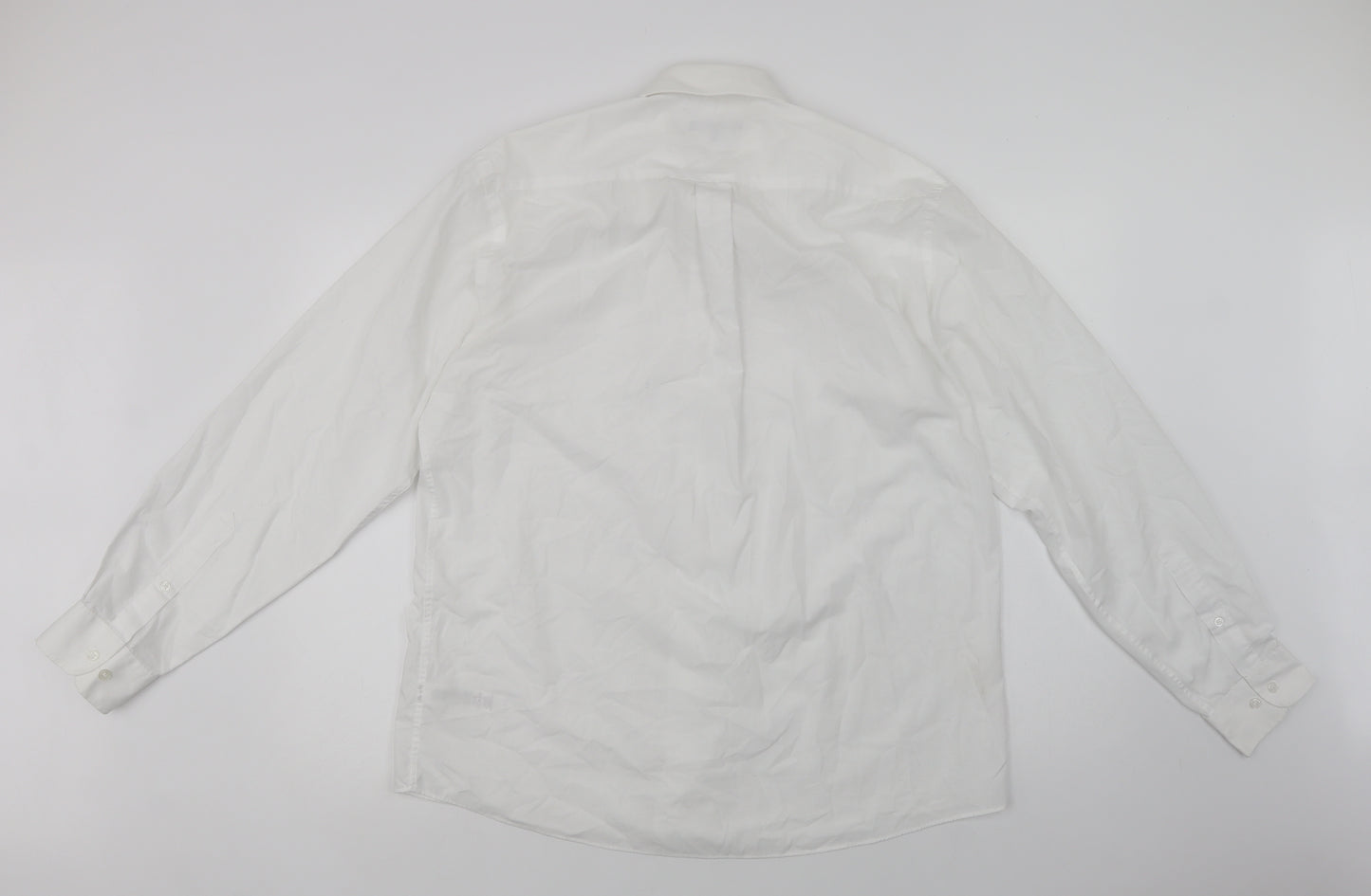 Dunnes Stores Mens White  Polyester  Dress Shirt Size 16.5 Collared Button