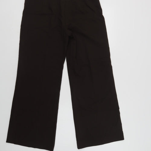 Marks and Spencer Womens Brown  Polyester Dress Pants Trousers Size 12 L28 in Regular Hook & Loop