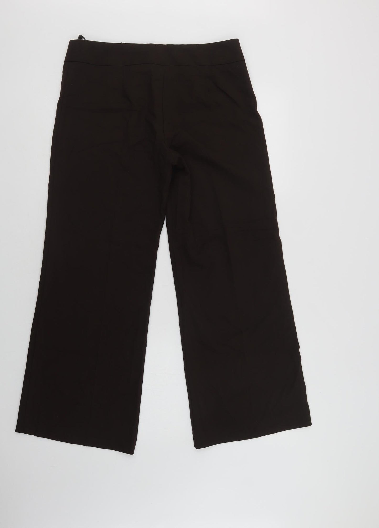 Marks and Spencer Womens Brown  Polyester Dress Pants Trousers Size 12 L28 in Regular Hook & Loop