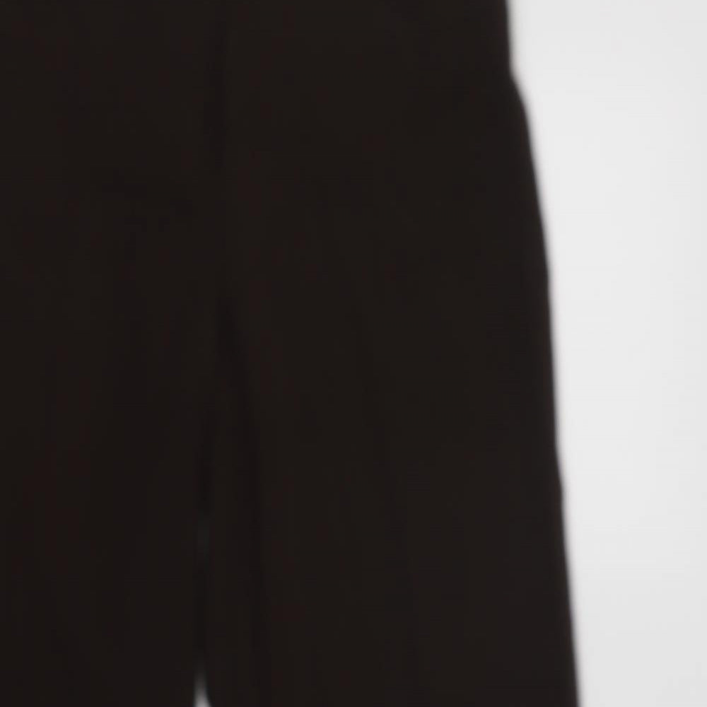 Marks and Spencer Womens Brown  Polyester Dress Pants Trousers Size 12 L28 in Regular Hook & Loop