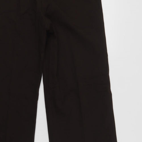 Marks and Spencer Womens Brown  Polyester Dress Pants Trousers Size 12 L28 in Regular Hook & Loop