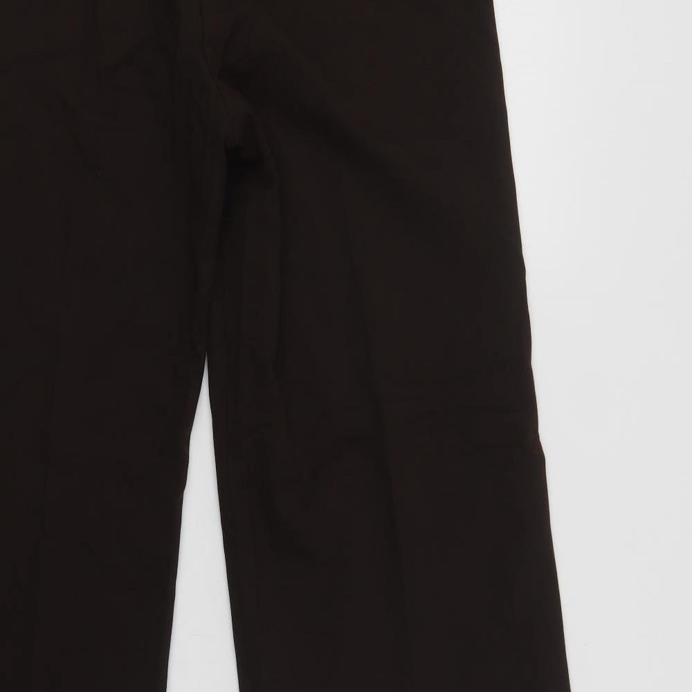 Marks and Spencer Womens Brown  Polyester Dress Pants Trousers Size 12 L28 in Regular Hook & Loop