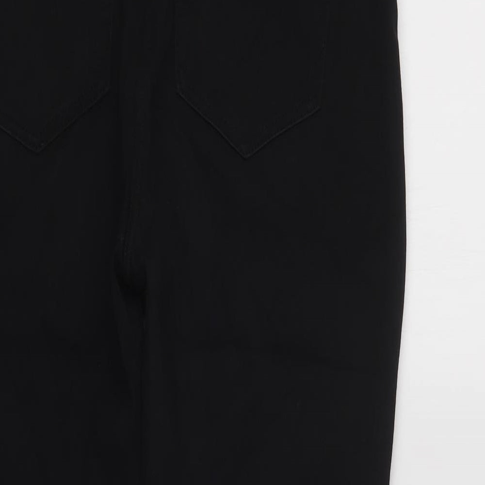 NEXT Womens Black  Cotton Cropped Jeans Size 14 L26 in Regular