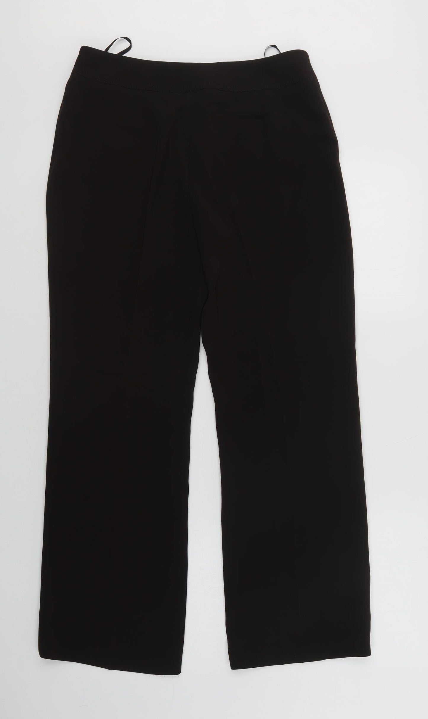 Principles Womens Brown  Polyester Dress Pants Trousers Size 12 L30 in Regular Hook & Loop