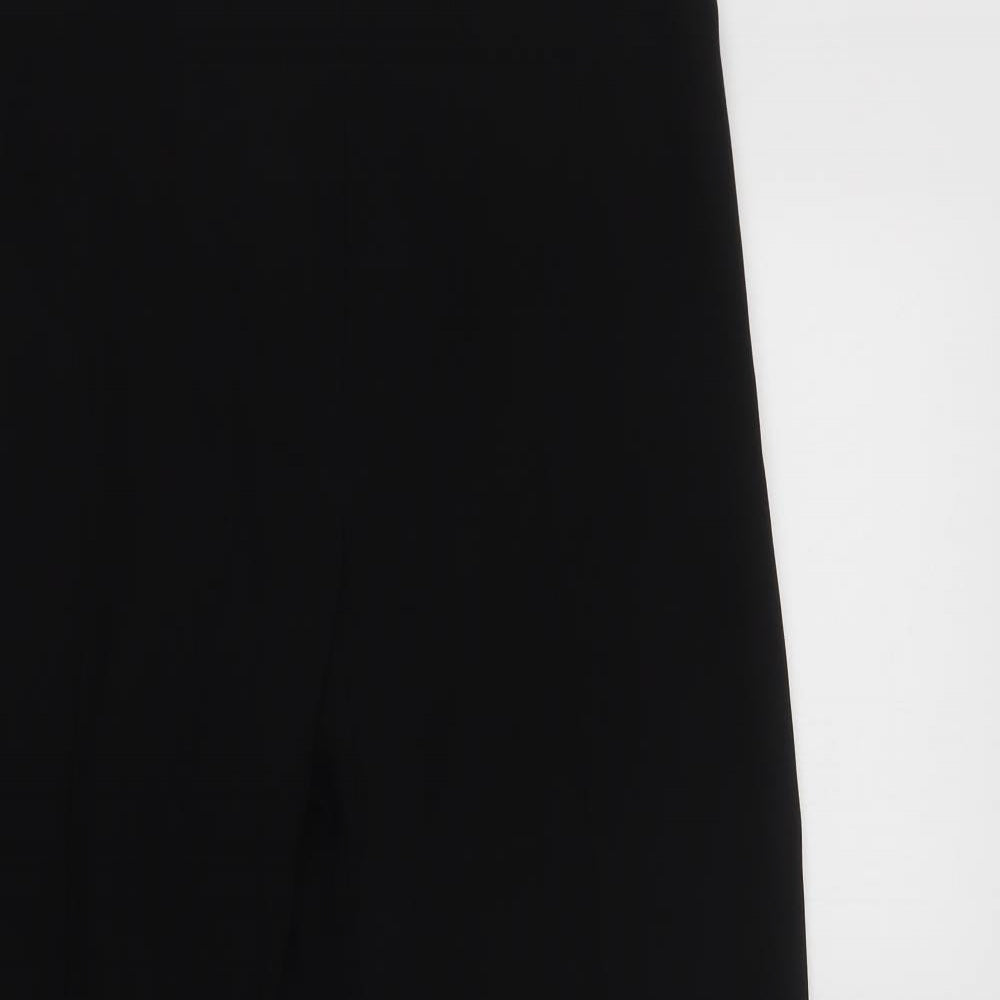 Dunnes Stores Womens Black  Polyester Dress Pants Trousers Size 12 L31 in Regular Hook & Loop