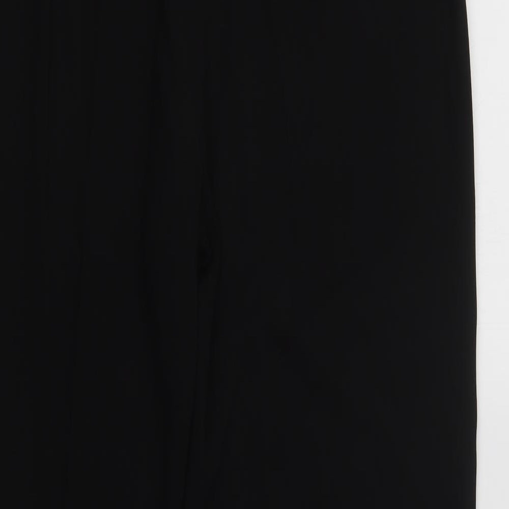 Dunnes Stores Womens Black  Polyester Dress Pants Trousers Size 12 L31 in Regular Hook & Loop