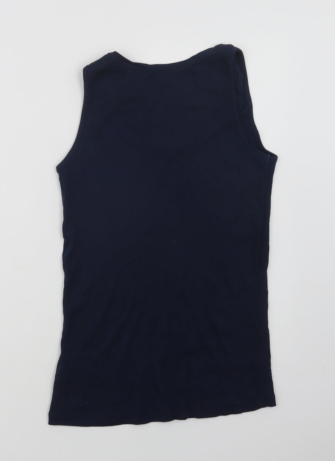 F&F Womens Blue  Cotton Basic Tank Size 12 Scoop Neck