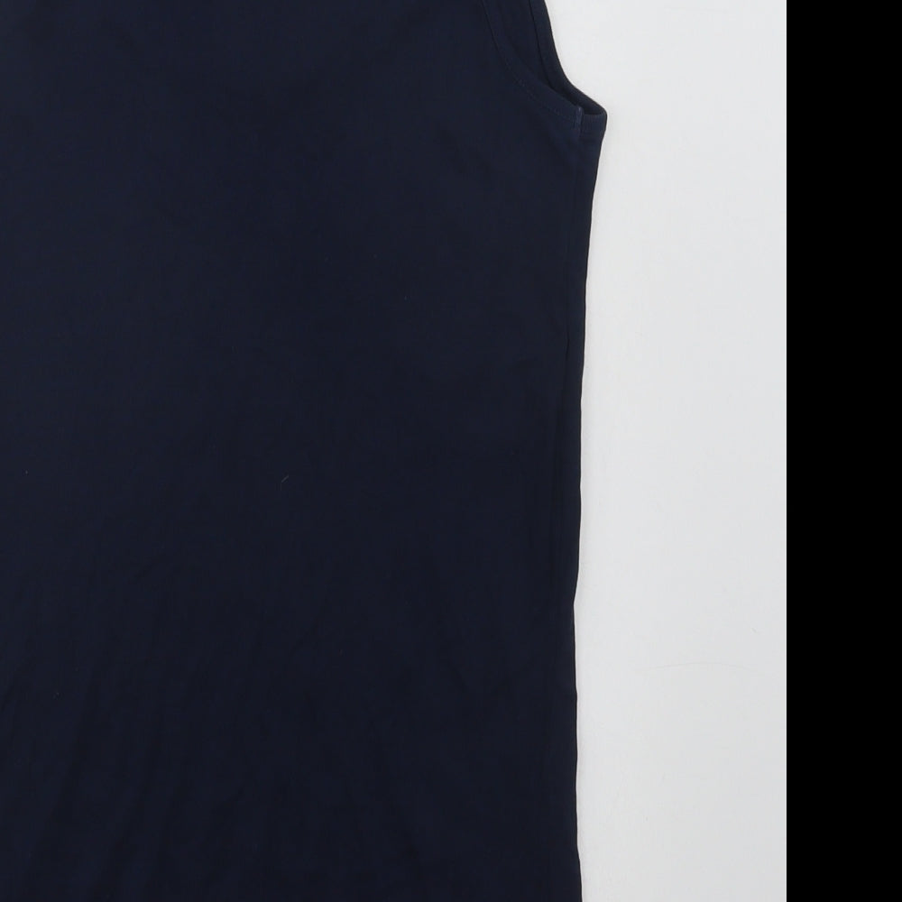 F&F Womens Blue  Cotton Basic Tank Size 12 Scoop Neck