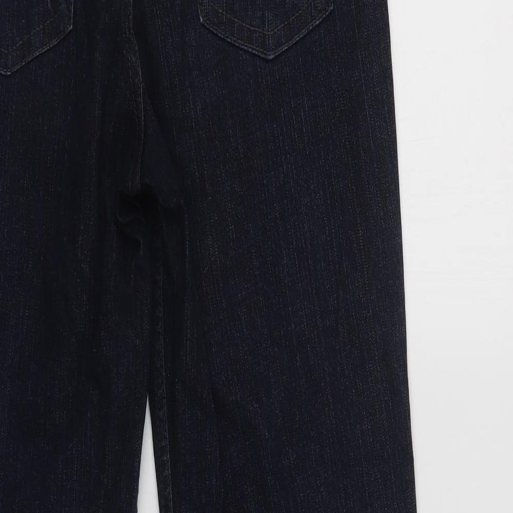 Marks and Spencer Womens Black  Cotton Bootcut Jeans Size 10 L31 in Regular Button