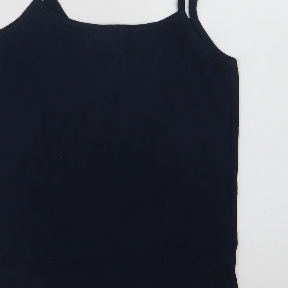 Bonmarché Womens Blue  Cotton Camisole Blouse Size M Square Neck