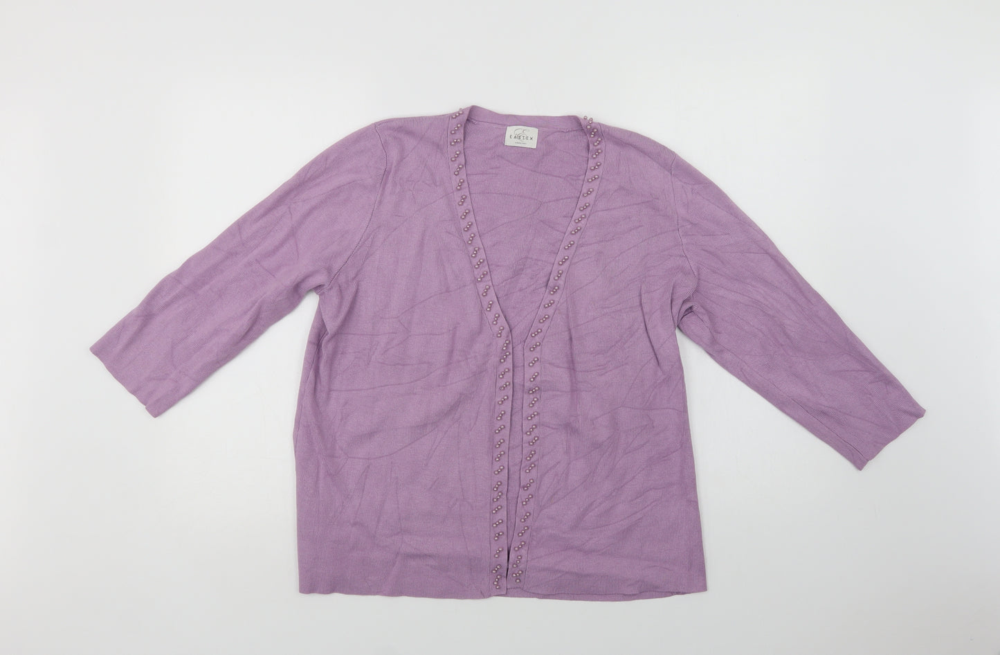 Eastex Womens Purple V-Neck  Viscose Cardigan Jumper Size 18