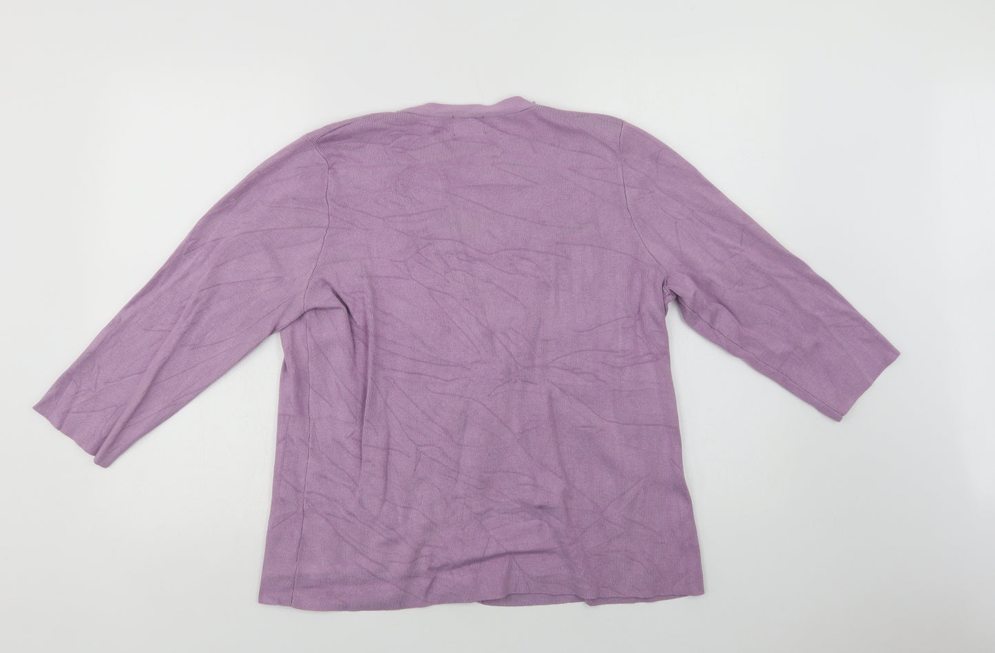 Eastex Womens Purple V-Neck  Viscose Cardigan Jumper Size 18