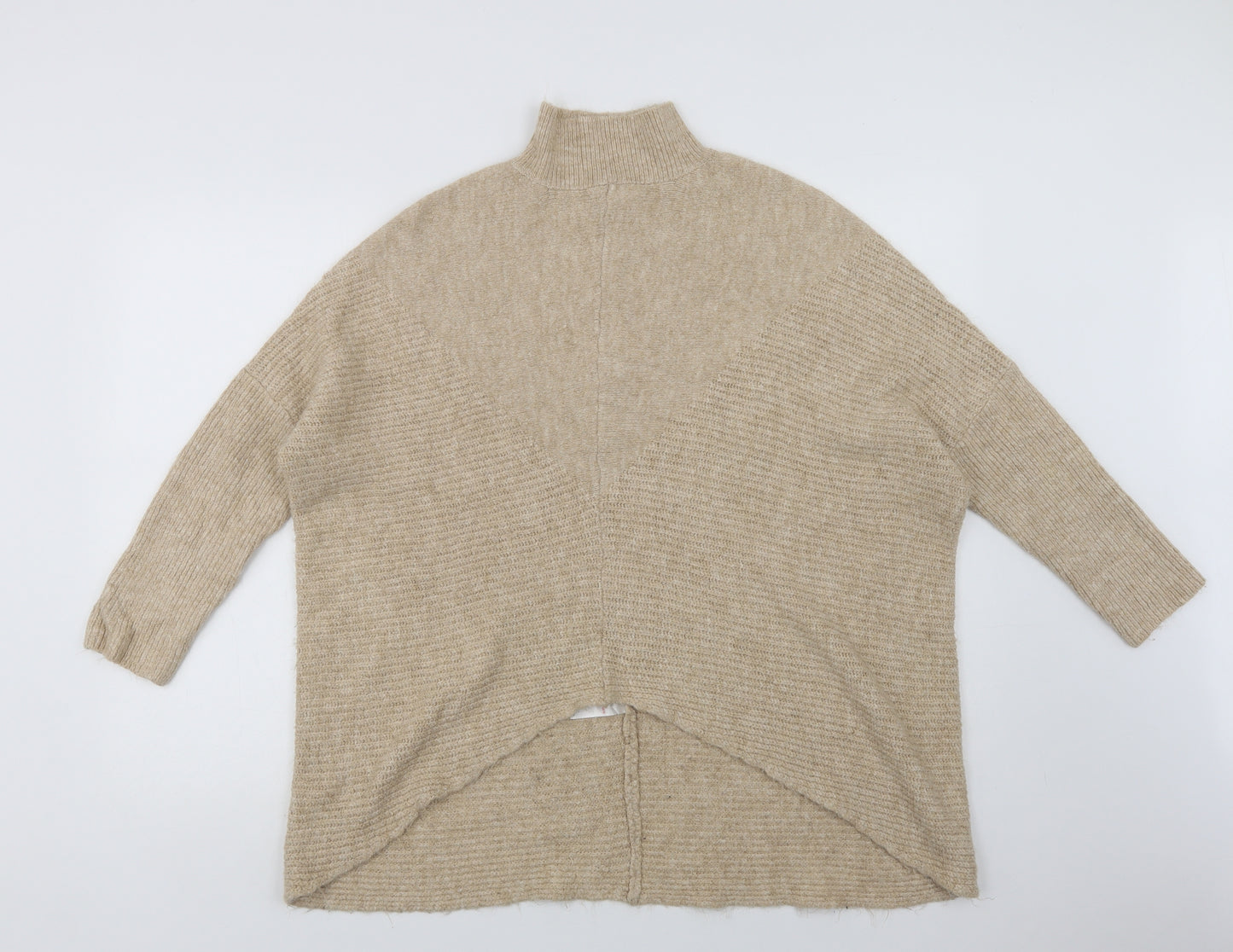 George Womens Beige Mock Neck  Acrylic Pullover Jumper Size XL