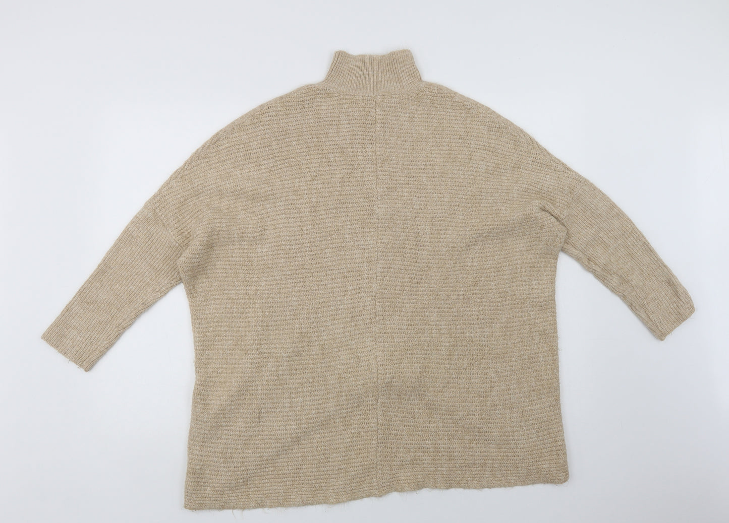 George Womens Beige Mock Neck  Acrylic Pullover Jumper Size XL