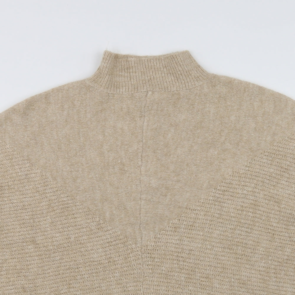 George Womens Beige Mock Neck  Acrylic Pullover Jumper Size XL