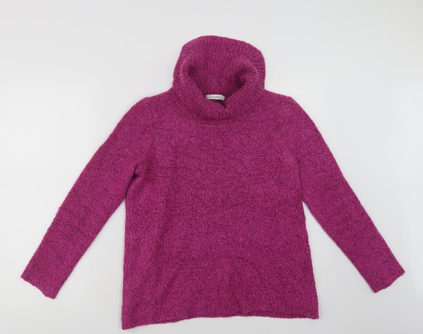 Marks and Spencer Womens Purple Roll Neck  Acrylic Pullover Jumper Size 14