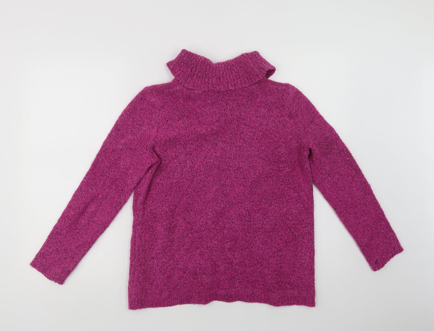 Marks and Spencer Womens Purple Roll Neck  Acrylic Pullover Jumper Size 14