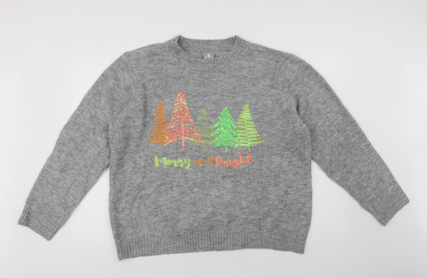 George Womens Grey Crew Neck  Acrylic Pullover Jumper Size XL   - Christmas Jumper