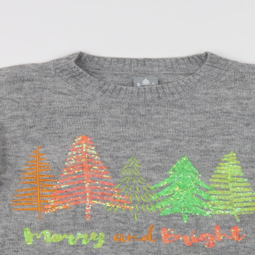George Womens Grey Crew Neck  Acrylic Pullover Jumper Size XL   - Christmas Jumper