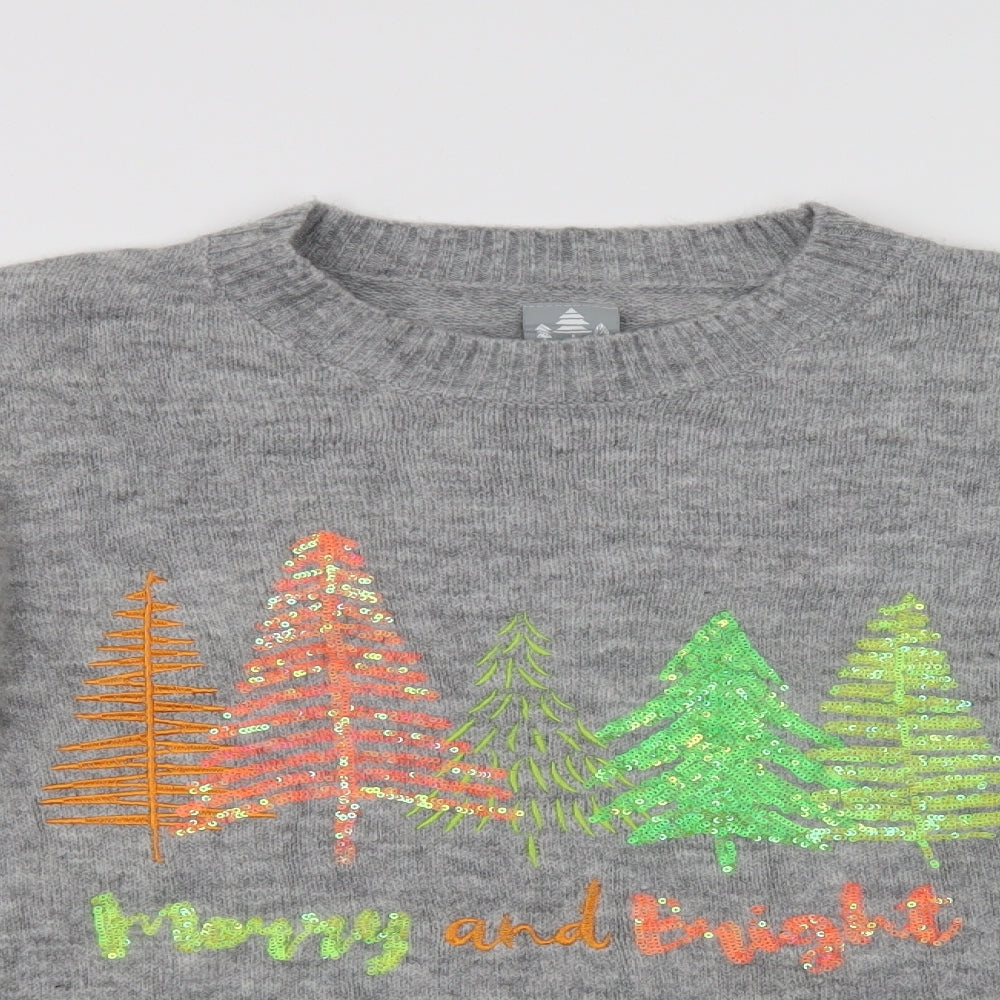 George Womens Grey Crew Neck  Acrylic Pullover Jumper Size XL   - Christmas Jumper