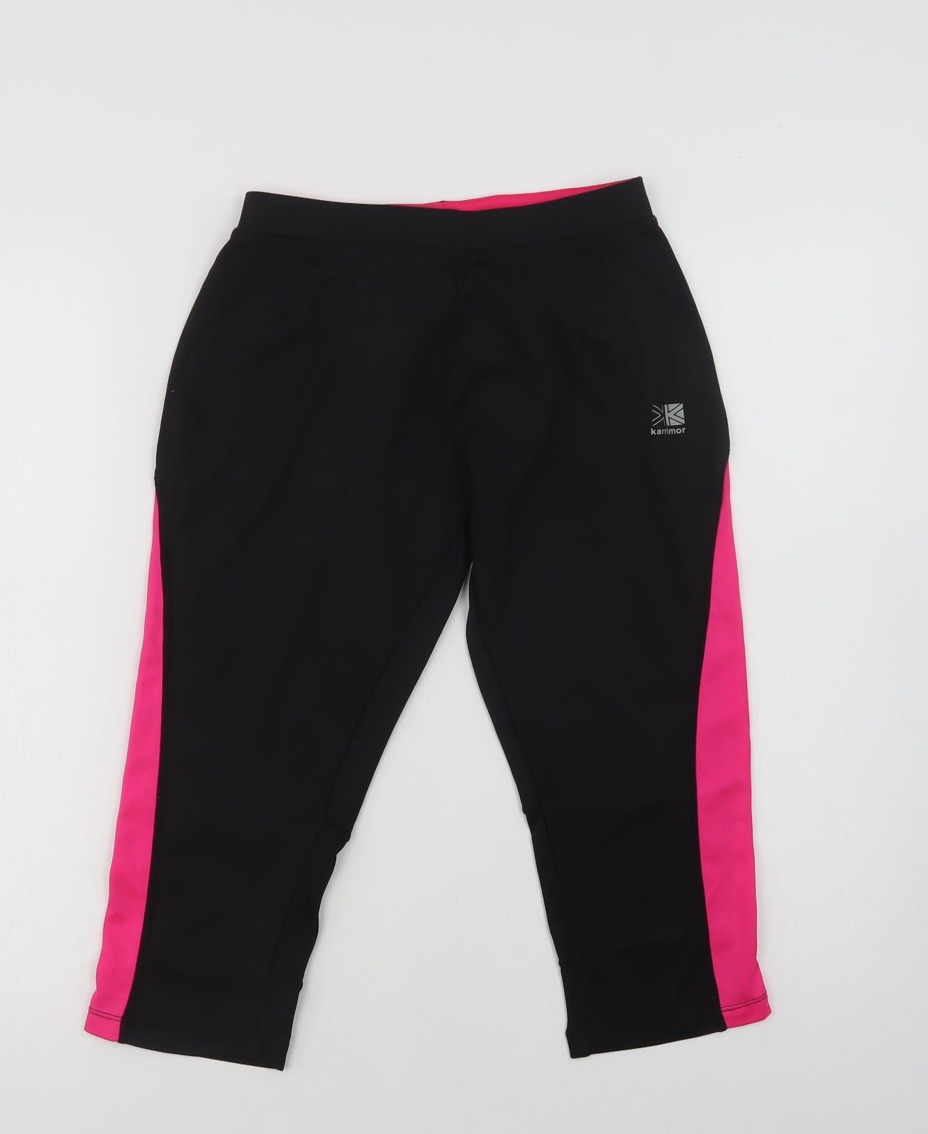 Karrimor Womens Black Colourblock Polyacrylate Fibre Cropped Leggings Size 10 L19 in Regular