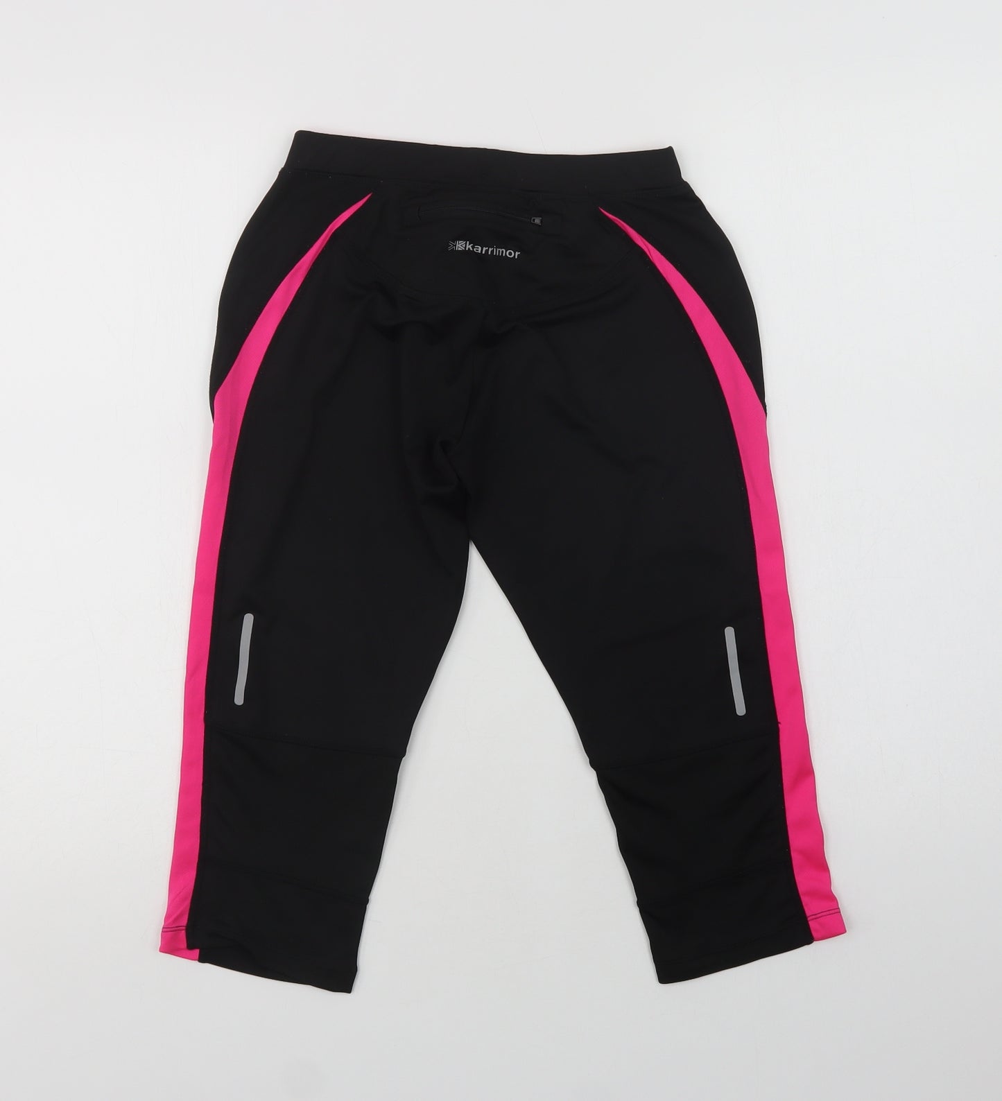 Karrimor Womens Black Colourblock Polyacrylate Fibre Cropped Leggings Size 10 L19 in Regular