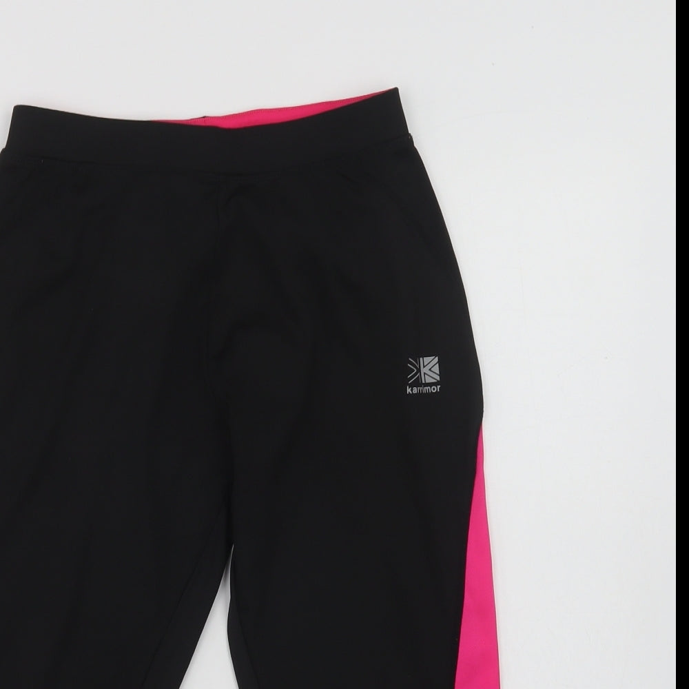 Karrimor Womens Black Colourblock Polyacrylate Fibre Cropped Leggings Size 10 L19 in Regular
