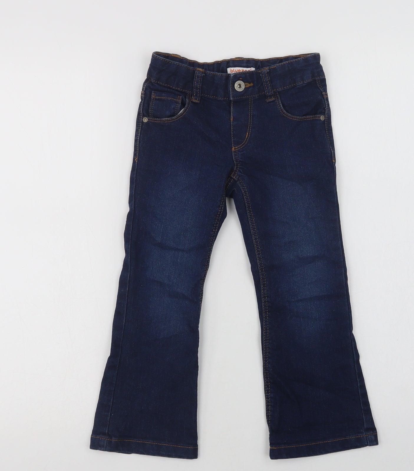 Blue Zoo  Girls Blue  Cotton Bootcut Jeans Size 4 Years  Regular Button
