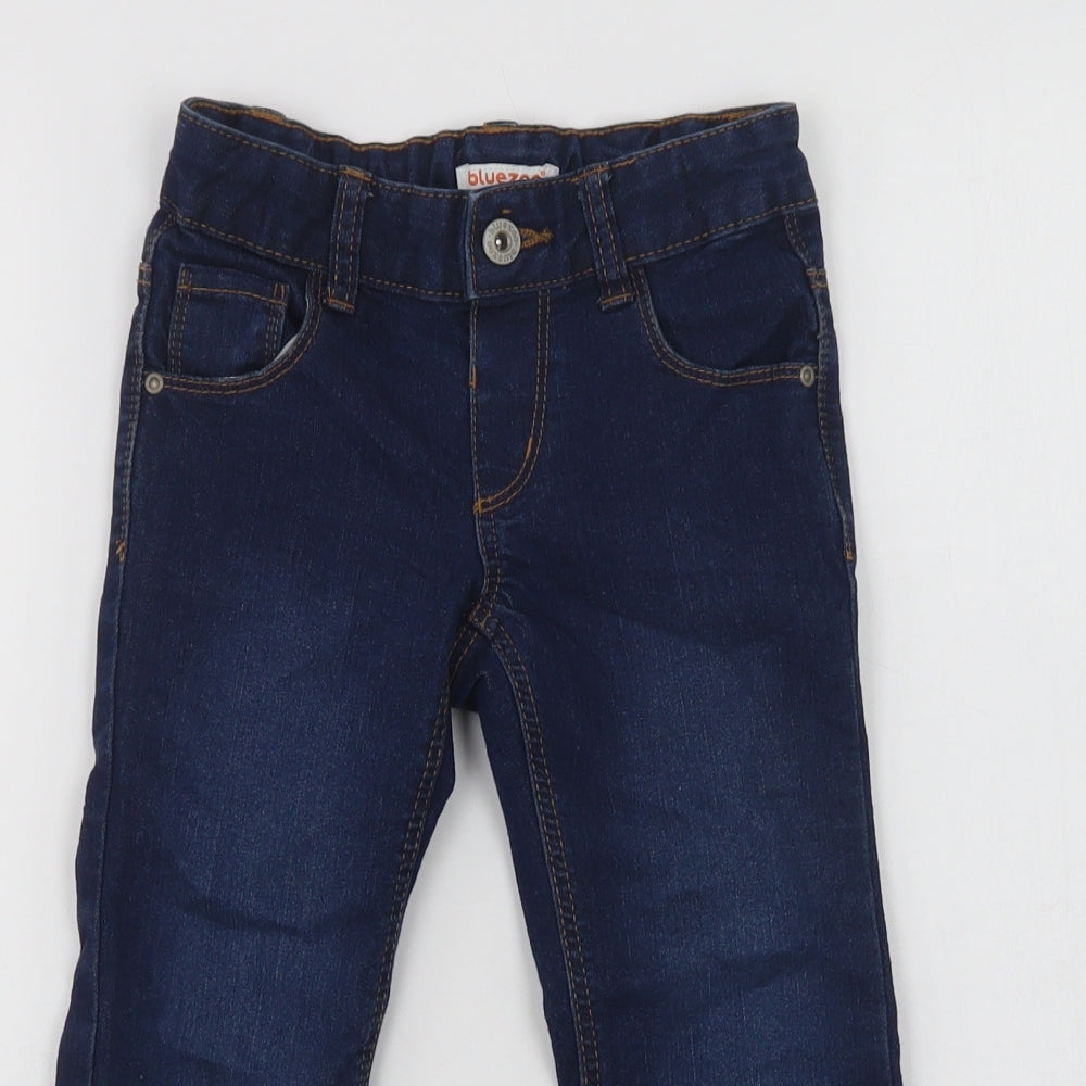 Blue Zoo  Girls Blue  Cotton Bootcut Jeans Size 4 Years  Regular Button