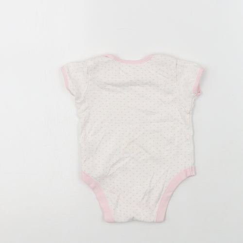 George Baby White Polka Dot Cotton Romper One-Piece Size 6-9 Months  Snap