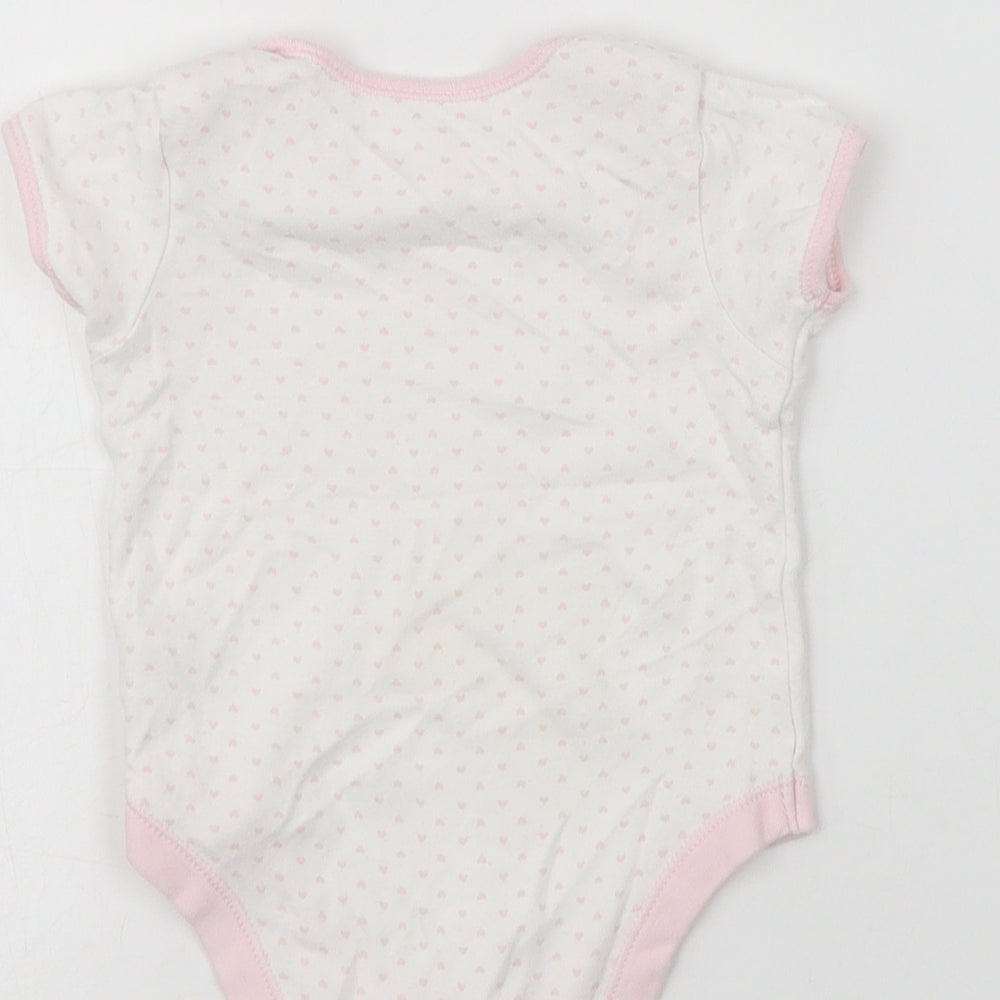 George Baby White Polka Dot Cotton Romper One-Piece Size 6-9 Months  Snap