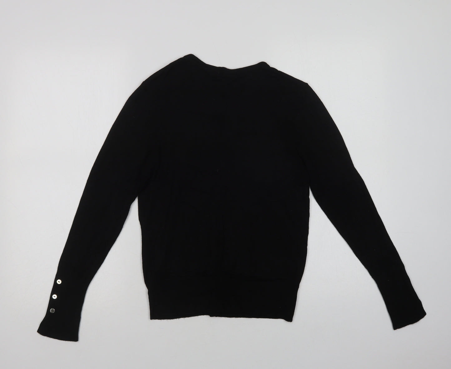 Primark Womens Black Crew Neck  Viscose Cardigan Jumper Size XS